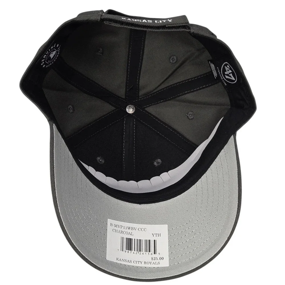Kansas City Royals 47 Brand Hat YOUTH MVP Dark Gray Adjustable Cap‎ MLB New
